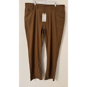 NEW Prana Brion II Pants 42x32 Slim Fit Tapered Sepia Brown 1965551